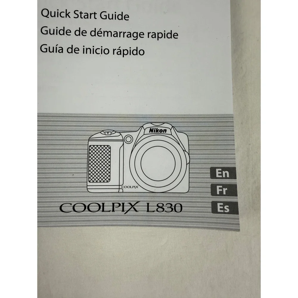 Nikon Coolpix L830 OEM Camera Quick Start‎ Guide